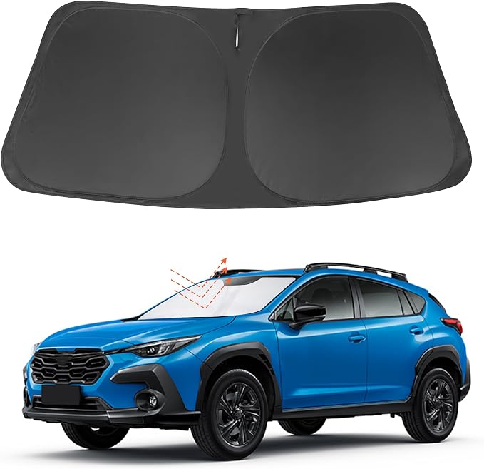 Front Windshield Sun Shade Foldable Car Front Window Sun Shade Windshield Shade Custom Fit for 2018-2023 Su-baru Crosstrek Block UV Rays Heat Keep Car Cooler by FannycCargoCover