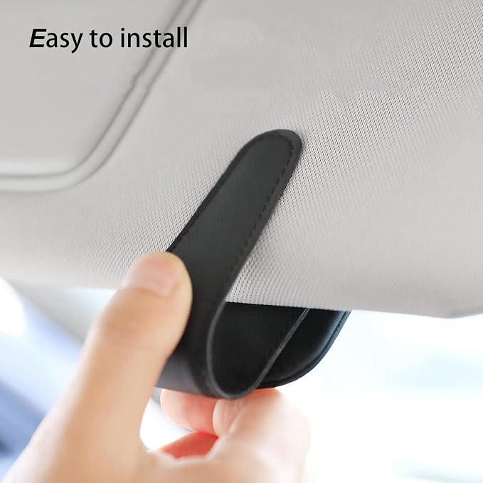 2 Pack Sunglass Holder for Car Magnetic Leather Sunglass Clip Universal Eyeglass Holder Car Visor Accessories Black - Image 5
