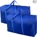 100L Extra Large Storage Bags, Big Moving Bags with Strong Zippers & Carrying Handles, Packing Bags for Moving, Storage, Travel and Camping, Storage Totes For Space Saving (Blue, 2 Pack) by Peyorom