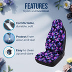 GENANY Galaxy Hemp Leaf Car Seat Covers, 2-Piece Front Seat Set | 2-piece polyester front seat cover set, each 49.5 x 19.6 inches, with adjustable straps and hooks - Image 5