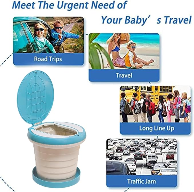 SunnySmile,Travel Potty,Car Potty for Toddler,Portable Toilet for Kids | Portable Toilet for Kids with 45 Liners,for Toddler Travel, Camping, Foldable, Indoor/Outdoor Use - Image 3