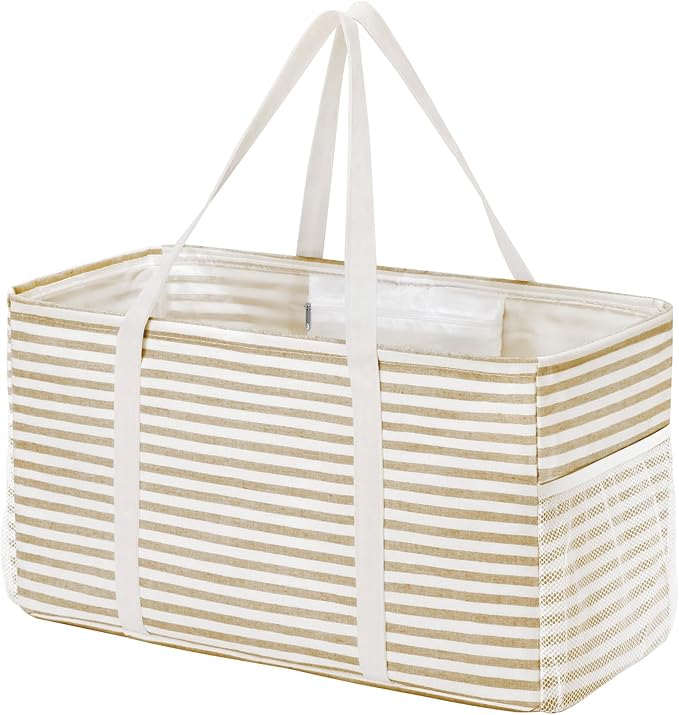 Lifewit Extra Large Tote Bag, Reusable Grocery Bags with Metal Wire Frame and Handles by Lifewit
