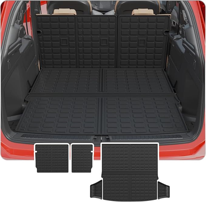 Cargo Mat & Backrest Mats for 2023 2024 2025 2026 Mazda CX50 | Trunk Mat Trunk Liner Cargo Liner TPE All Weather Back Seat Cover Protector 2024 CX-50 Accessories by Thinzyou
