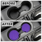 ZSDY Car Cup Coaster, 4PCS Universal Auto Non-Slip Cup Holder Embedded in Ornaments Coaster, Car Interior Accessories Sets, Purple - Image 2