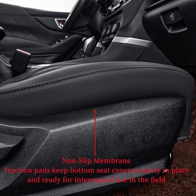 Custom Seat Covers for 2026 Subaru Forester,Rear w/No Armrest,Faux Leather | Full Set Suv Seat Cushion,Easy Installation,Factory Look,Waterproof Car Seat Protector (Black-Diamond) - Image 4