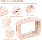 YOPCDJ 5PCS Diaper Bag Organizer Pouch Set, TSA Approved Toiletry Bag，Clear Waterproof TPU Makeup Bag Set Travel Organizer Bags for Women and Kids - Image 3