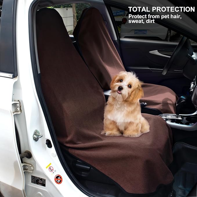Waterproof Sweating Car Seat Cover for Post Gym Workout, Running, Swimming, Beach and Hiking, Universal Fit Non-Slip Bucket Seat Protector for Cars SUV Trucks, Machine Washable (Brown) - Image 5