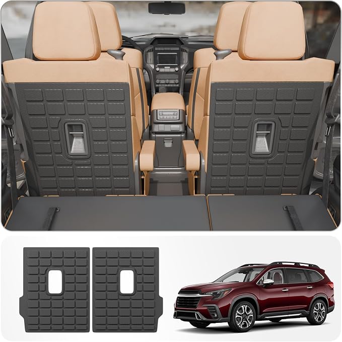 2nd Row Kick Mats for 2019-2025 2026 Subaru Ascent 7 Seats | Back Seat Cover Protector TPE All Weather Backrest Mats 2024 Ascent Accessories by Thinzyou
