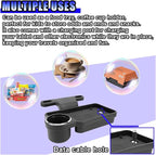 Car Cup Holder Tray, Foldable Backseat Organizer Food Trays | Detachable Auto Headrest Drink Tray, Multifunctional Car Desk for Eating, Universal for Most Vehicle Road Trips - Image 4