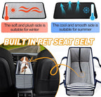 Portable Dog Car Seat for Small Dogs, Puppy Car Seat, Blue Stripes | Booster Seat With Safety Leash & Adjustable Straps Keeps Small Dogs Secure. Removable Washable Cushion. Fits Most Cars. - Image 6