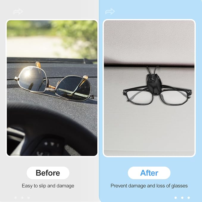 Frienda 10 Pieces Auto Car Vehicle Sun Visor Clip Holder for Sunglasses Glasses Holder Hanger Eyeglasses Mount Ticket Card Clip Car Accessories(Black) - Image 3