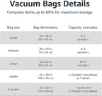 Amazon Basics Vacuum Storage Bags, Compression Space Saving for Clothes and Linens, Reusable with Hand Pump, Large, Clear, 5-Pack - Image 3