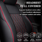 Coverado Tacoma Seat Covers, Car Seat Covers Front Seats, Leather Seat Covers for Cars Car Seat Protector Cushion Tacoma Accessories Custom Fit 2005-2023 Toyota Tacoma Double/Crew Cab(Red) - Image 3