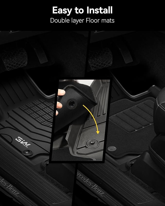 3W Floor Mats & Cargo Liner for Tesla Cybertruck 2023 2024 2025 2026 | with Carpets All Weather Waterproof Heavy Duty Accessories Custom Fit Double Layer Floor Liners & Sub Storage Trunk Mat - Image 4