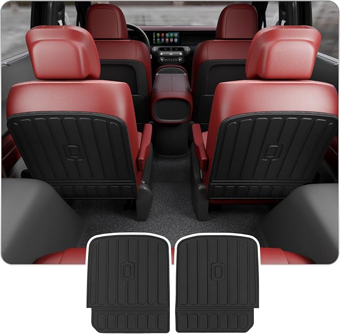 2nd Row Kick Mats for 2026 Hyundai Palisade 7 Seats | 2nd Row Captain Chairs Backrest Mats TPE All Weather Back Seat Cover Protector Palisade Accessories by Thinzyou