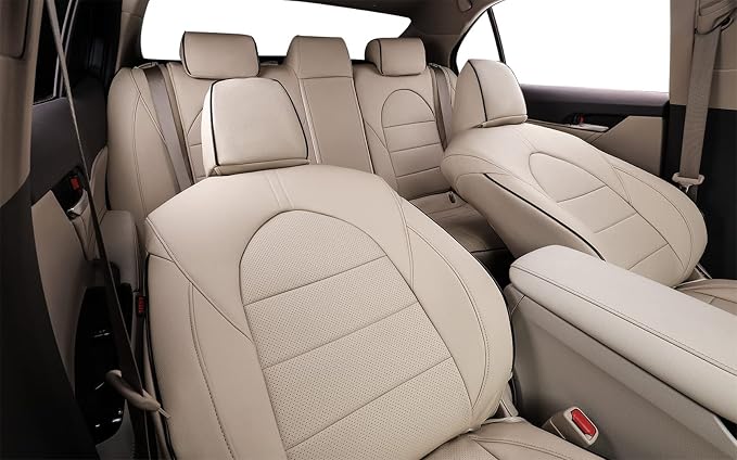 EKR Car Seat Covers for Toyota Camry 2018-2024 TRD,Full Set | Custom Fit for Toyota Camry TRD 2020-2024,Easy-Wipe Protection,Full Wrap-Faux Leather(Beige) - Image 6