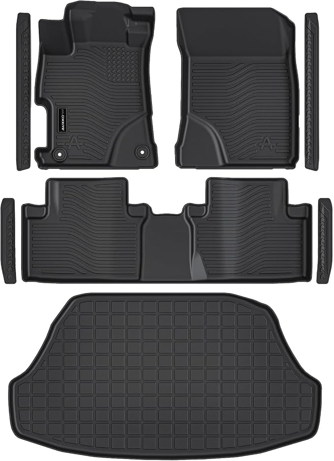 AUXKO Floor Mats Cargo Mat Door Sill for Honda Civic Sedan 2012-2015 | High Wall,All-Weather,All Season,Odorless,Anti Slip,Rain&Salt Resistant,TPE Material,Black,Accessories,Pet Friendly - Image 2