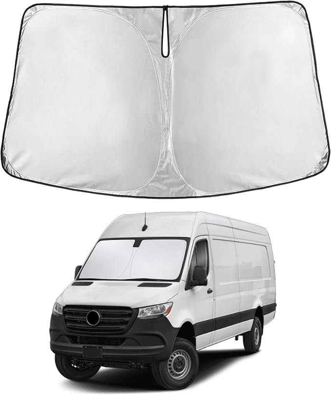 EcoNour Windshield Sun Shade for Frieghtliner/Mercedes Sprinter 2007-2026 | Sun Visor for Front Windshield & Window Sun Shade Cover, UV Heat Protector, Car Accessories by EcoNour