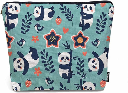 Panda Cosmetic Bags For Women, Cute Pandas Bamboo Berry Flowers Roomy Makeup Bag Toiletry Bag Accessories Organizer Storage Bags Makeup Pouch For Travel Business Gym Camping Bathroom by Unknown