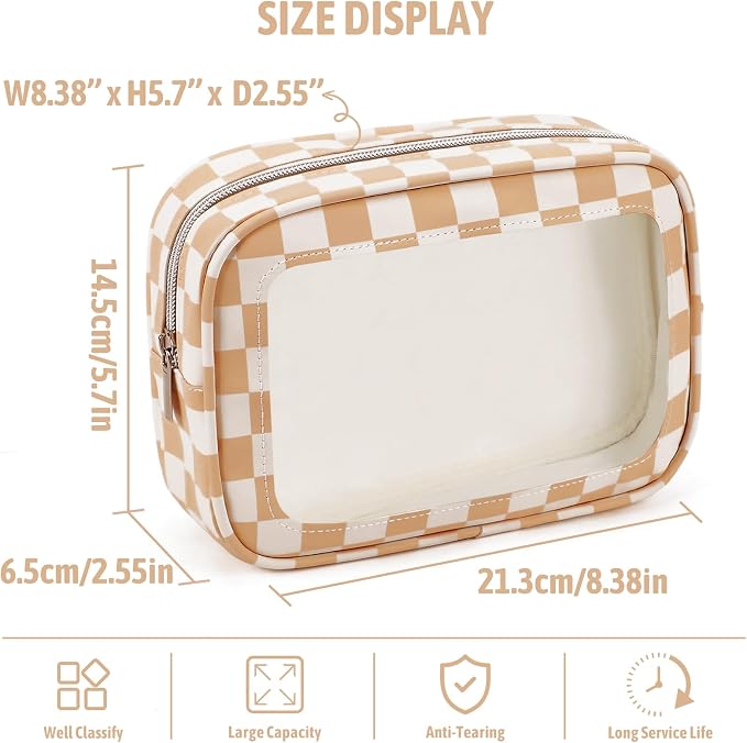 YOPCDJ 3PCS Clear Toiletry Bag, TSA Approved Travel Makeup Pouch with Zipper for Cosmetics and Toiletries, Diaper Bag Organizer Pouch Set, Women's Purse Organizer and Clear Car Bag - Image 2
