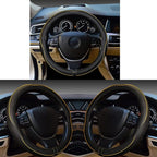 Gomass Car Steering Wheel Cover, Anti-Slip, Safety, Soft, Breathable, Heavy Duty, Thick, Full Surround, Sports Style (Black with Yellow Line) - Image 2