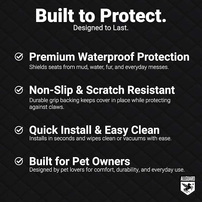 Dog Car Seat Cover for Back Seat, Waterproof, Scratchproof, Nonslip, Dog Hammock for Car, Safety Harness Included, Seat Covers for Pet Dogs, Standard Size (Black) - Image 3