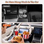 2-in-1 Steering Wheel Tray and Car Seat Gap Organizer for Drivers, Adjustable Food Tray and Laptop Desk Table for Eating, Working, Writing, Road Trips, Fits Most Cars, SUVs and Minivans - Image 4