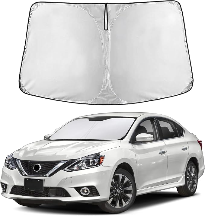 EcoNour Windshield Sunshade Compatible for Nissan Sentra 2013-2018 2019 | Sun Visor for Front Windshield & Window Sun Shade Cover, UV Heat Blocker & Protector, Car Accessories by EcoNour