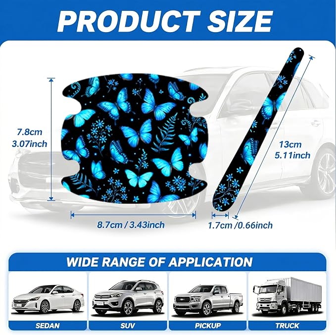 8PCS Frog Car Door Handle Carbon Fiber Anti ScratchSticker Decal Cover | Door Handle Protector Universal for SUV Truck Most Vehicles, Car Accessories Frog Gifts for Women Men Nature Lover - Image 3