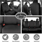 EKR F150 Seat Covers for (4 Door,SuperCrew) 2015-2020 Ford F150 XL/XLT & (CrewCab) 2017-2022 F250/F350/F450 SuperDuty XL/XLT Full Set-Faux Leather(Black/Gray Camo A122) - Image 2