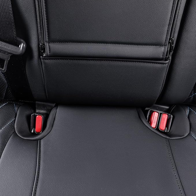 EKR Corolla Seat Cover Custom Fit for Toyota Corolla 2020 2021 2022 XLE,Leather Car Seat Cover Full Set-Faux Leather(Black with Blue Trim) - Image 5