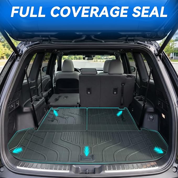 GYGY Cargo Mat Trunk Liner with Backrest Mats, Fit for 2024-2026 Lexus TX350 TX500h TX550h+ (Fits 6 & 7 Passenger Models), All Weather Waterproof TPE Rear Cargo Tray - Image 2