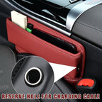 Ziciner Car Seat Gap Organizer, Premium Leather Auto Seat Storage Box, Vehicle Adjustable Front Seat Gap Filler, Car Seat Side Pocket Organizer for Phones, Glasses, Keys, Money, Cards (Red) - Image 5