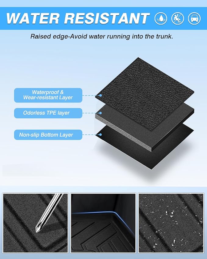 Powerty Trunk Mat for Mercedes-Benz GLC 2023-2026, All Weather TPE Cargo Mat Liner for GLC Rear Trunk - Image 4