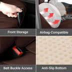 Coverland Premium Custom Fit Truck Car Seat Covers Full Set Seat Waterproof | Airbag Compatible Non-Slip Seat Cover for 2004-2008 Ford F150 SuperCrew Cab [Dark Brown - Size Chart X82] - Image 6
