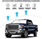 D-Lumina Windshield Sun Shade for 2014-2018 Chevy Silverado Crewcab Regularcab Extendedcab, Front Window Sunshade Sun Visor Protector Block UV Rays Heat, Foldable 2 Layers 210T Material - Image 2