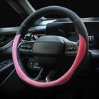 Microfiber Leather Steering Wheel Cover Large-Size for F150 F250 F350 Ram 4Runner Tacoma Tundra Range Rover Model S X with 15 1/2 inches-16 inches Outer Diameter Pink - Image 3