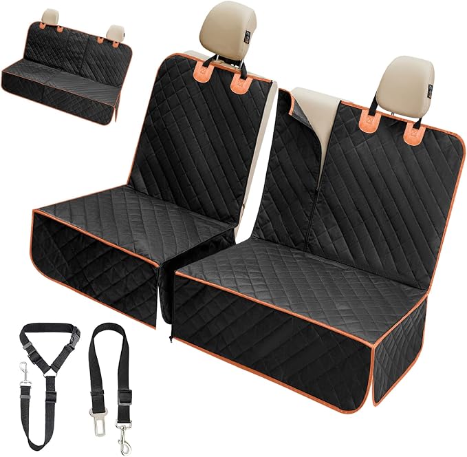 IVY&LANE Dog Car Seat Cover for Back Seat,Conversible 2-in-1 Waterproof Front Seat Cover,Heavy-Duty & Scratchproof Car Seat Protector Cover for SUVs, Trucks and Sedans by IVYLANE