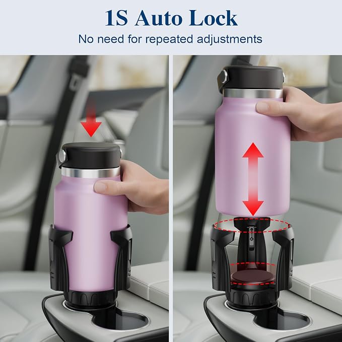 Car Cup Holder Expander, Cup Holder Extender Adapter with Expandable Arm and Adjustable Base, Compatible with Yeti Ramblers, Hydro Flasks, Stanley, Owala Most Coffee Mugs Bottles & Cups (CUP-B-1pack) - Image 5