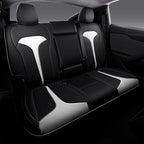 Custom Seat Covers for 2025 2026 Tesla Model Y Juniper 5-Seater Black+White | Waterproof Breathable Nappa Leather, OEM Factory Style Full Set, Full Coverage Design with Armrest Covers, Airbag Compatible - Image 2