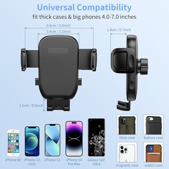 Cup Phone Holders for Your car, Universal Adjustable Base and Long Neck | Car Phone Mount Cradle, Cell Phone Holder Car Accessories/Trucks/Golf Cart/Treadmill for iPhone Samsung Google All 4-7 inches - Image 6