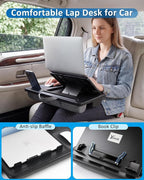 Adjustable Lap Desk with Cushion Stroage Rotatable Phone Stand | Laptop Lap Desk with 8 Angles Adjustable Mouse Pad and iPad Stand for Bed Couch Car Home Office, Fits up to 14" Laptop - Image 5
