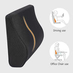 Memory Foam Lumbar Support Pillow for Car - Lower Back Support Cushion for Driving, Back Pain Relief for Car Seat, Office Chair, Wheelchair (Black) - Image 6