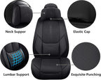 Full Coverage Leather Car Seat Covers for Cars,SUVs and Pick-up Trucks,Car Seat Protector,Automotive Seat Covers,Car Seat Cushion,Black Seat Cover,Front Seat Cover for 2 Seats - Image 3