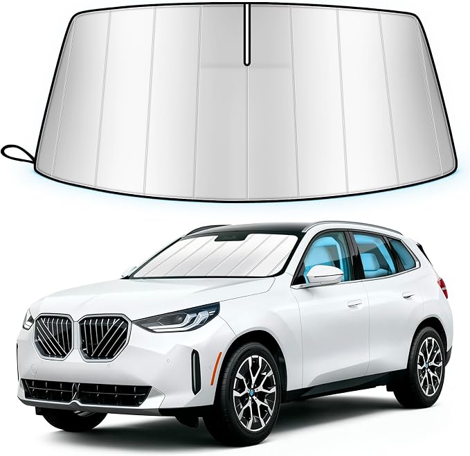 Windshield Sun Shade for BMW X3 2025-2026 Custom Fit | Accordion Folding Design, Car Front Window Sunshade, Sunshield Sun Visor Protector, Blocks UV Rays & Heat, Car Accessories by Unknown