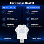 PIFOOG 2 Pcs Mini Car USB Night Light, Cat Paw RGB LED Interior Car Lights | 180° Foldable Dual-Sided Ambient Light, 7 Colors & Breathing, USB Decor Lamp for Car, Laptop & Bedroom, Gift for Cat Lovers - Image 7