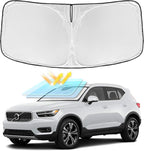 for Volvo XC40 2019-2025 2026 Windshield Sun Shade - 4 Layers Car Sunshade | Front Windows Shade Cover Custom Fit XC40 Sun Visor 250T Retractable Shade Blocks UV Rays Car Accessories by ZOIBVCARSUNSHADE