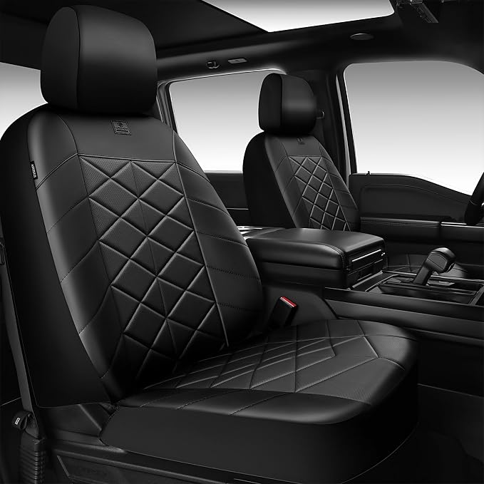 CAR PASS Memory Foam Leather Car Seat Covers Full Set, Breathable Perforated Nappa Leather Seat Covers Full Set, Comfort Universal Fit for Most SUV Truck Sedan, Airbag Compatible 5 Seats All Black - Image 2