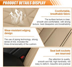 Luxury Faux Leather Car Seat Cover, Car Seats Cushion, Beige | Anti-Slip Waterproof Universal Front Bottom Seat Protector with Storage Pocket for Sedans, SUVs, Trucks, Triangular Pattern - Image 3