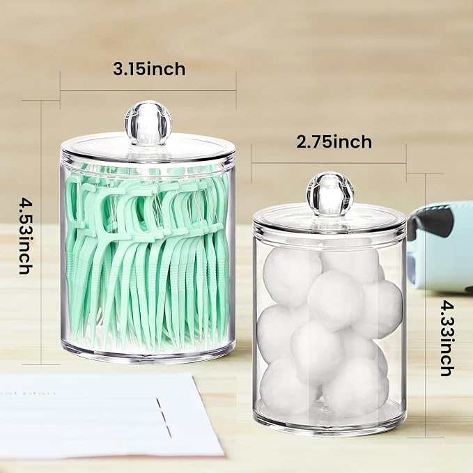 Square Acrylic Tissue Box Cover with 2 Pcs Qtip Holder Dispenser,Black | Modern decor,plastic,bathroom vanity storage organizer set,non-slip,Easy to refill,size compatibility for tissue & rolls - Image 4